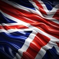 United Kingdom flag background, realistic, ripples Royalty Free Stock Photo