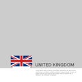 United Kingdom flag background. State patriotic great britain banner, cover. Document template with uk flag, white background. Royalty Free Stock Photo