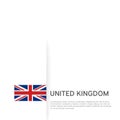 United Kingdom flag background. State patriotic great britain banner, cover. Document template with uk flag, white background. Royalty Free Stock Photo