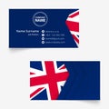 United Kingdom Flag Business Card, standard size 90x50 mm business card template Royalty Free Stock Photo