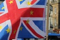 Union Jack with European Union Flag Stars in Edinburgh