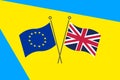 United Kingdom flag and Europian Union flag, vector illustration