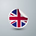 United Kingdom Flag with Sticker Design Royalty Free Stock Photo