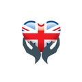 United Kingdom flag, vector illustration on a white background Royalty Free Stock Photo