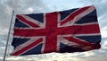 United Kingdom flag waving in the wind. 3d illustration Royalty Free Stock Photo