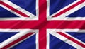 United Kingdom flag waving with the wind, 3D illustration. Royalty Free Stock Photo
