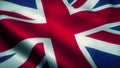United Kingdom flag waving in the wind. National flag of United Kingdom. Sign of United Kingdom. 3d illustration Royalty Free Stock Photo