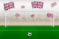 United Kingdom football team fans with flags of United Kingdom cheering on stadium, penalty kick concept in a soccer match Royalty Free Stock Photo