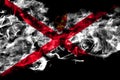 United Kingdom, Great Britain, British, Jersey smoke flag isolated on black background