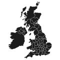 United Kingdom, Great Britain map with administrative division isolated Ã¢â¬â vector