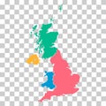 The United Kingdom of Great Britain and Northern Ireland map, detailed web vector illustration Royalty Free Stock Photo