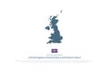 United Kingdom of Great Britain and Northern Ireland map and official flag icon Royalty Free Stock Photo