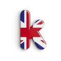 United kingdom letter K - Small 3d british font - United Kingdom, London or brexit concept Royalty Free Stock Photo