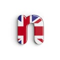 United kingdom letter N - Small 3d british font - United Kingdom, London or brexit concept Royalty Free Stock Photo