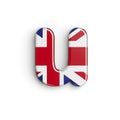 United kingdom letter U - Small 3d british font - United Kingdom, London or brexit concept Royalty Free Stock Photo