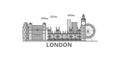 United Kingdom, London City city skyline isolated vector illustration, icons Royalty Free Stock Photo