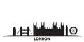 United Kingdom, London City city skyline isolated vector illustration. United Kingdom, London City travel black Royalty Free Stock Photo