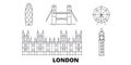 United Kingdom, London City line travel skyline set. United Kingdom, London City outline city vector illustration