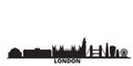 United Kingdom, London city skyline isolated vector illustration. United Kingdom, London travel black cityscape Royalty Free Stock Photo