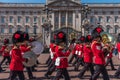 United Kingdom, London - July 29, 2022: Musicians at the changing of the Guard in front of the Royal Buckingham Palace Royalty Free Stock Photo