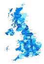 United Kingdom map. Cities, regions. Vector Royalty Free Stock Photo