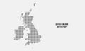 Dotted Map of the United Kingdom, Halftone Dotted Style Vector illustration