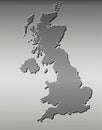 The United Kingdom Map, Wire drawing, Metal Royalty Free Stock Photo