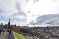 Sunny exterior view of the famous Edinburgh Castle