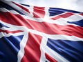 United Kingdom national flag background, UK flag weaving made by silk cloth fabric, UK background, ai generated image Royalty Free Stock Photo