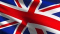 United Kingdom national flag blowing in the wind . Official patriotic abstract design. 3D rendering illustration of waving Royalty Free Stock Photo