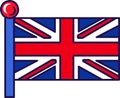 United kingdom national flag on flagstaff vector Royalty Free Stock Photo