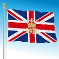 United Kingdom national flag with King Charles third symbols