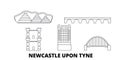 United Kingdom, Newcastle Upon Tyne line travel skyline set. United Kingdom, Newcastle Upon Tyne outline city vector