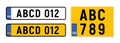 United Kingdom number plate licence registration. British number plate europe england automobile symbol.