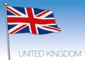 Union Jack ensign flag, United Kingdom, vector illustration Royalty Free Stock Photo