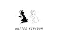 United Kingdom outline map country shape Royalty Free Stock Photo