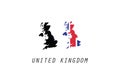 United Kingdom outline map country shape Royalty Free Stock Photo