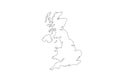 United Kingdom outline map national borders country shape Royalty Free Stock Photo