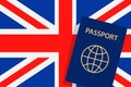 United Kingdom Passport. British Flag Background. Vector illustration Royalty Free Stock Photo