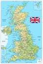 United Kingdom physical map Royalty Free Stock Photo