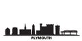 United Kingdom, Plymouth city skyline isolated vector illustration. United Kingdom, Plymouth travel black cityscape