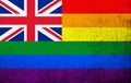 United Kingdom Rainbow LGBT pride flag. Grunge background Royalty Free Stock Photo