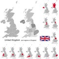 United Kingdom and regions of England Royalty Free Stock Photo