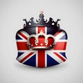 United Kingdom Royal Crown on Great Britain flag