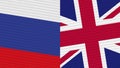 United Kingdom and Russia Two Half Flags Together Royalty Free Stock Photo