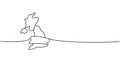 United Kingdom silhouette one line continuous drawing. United Kingdom country silhouette continuous one line Royalty Free Stock Photo