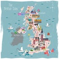 United Kingdom travel map Royalty Free Stock Photo