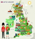United Kingdom Travel Map. Vector Illustration.
