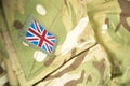 United Kingdom Union Jack flag on a British military uniform