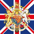 United Kingdom, year 2020, Carl prince of wales official coat of arms with british flag